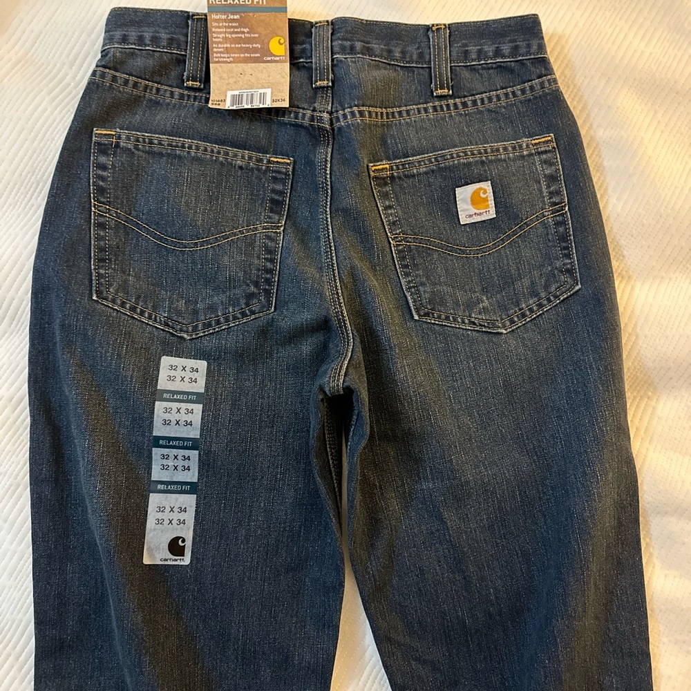 Carhartt Men's Relaxed Fit Dark Blue Jeans